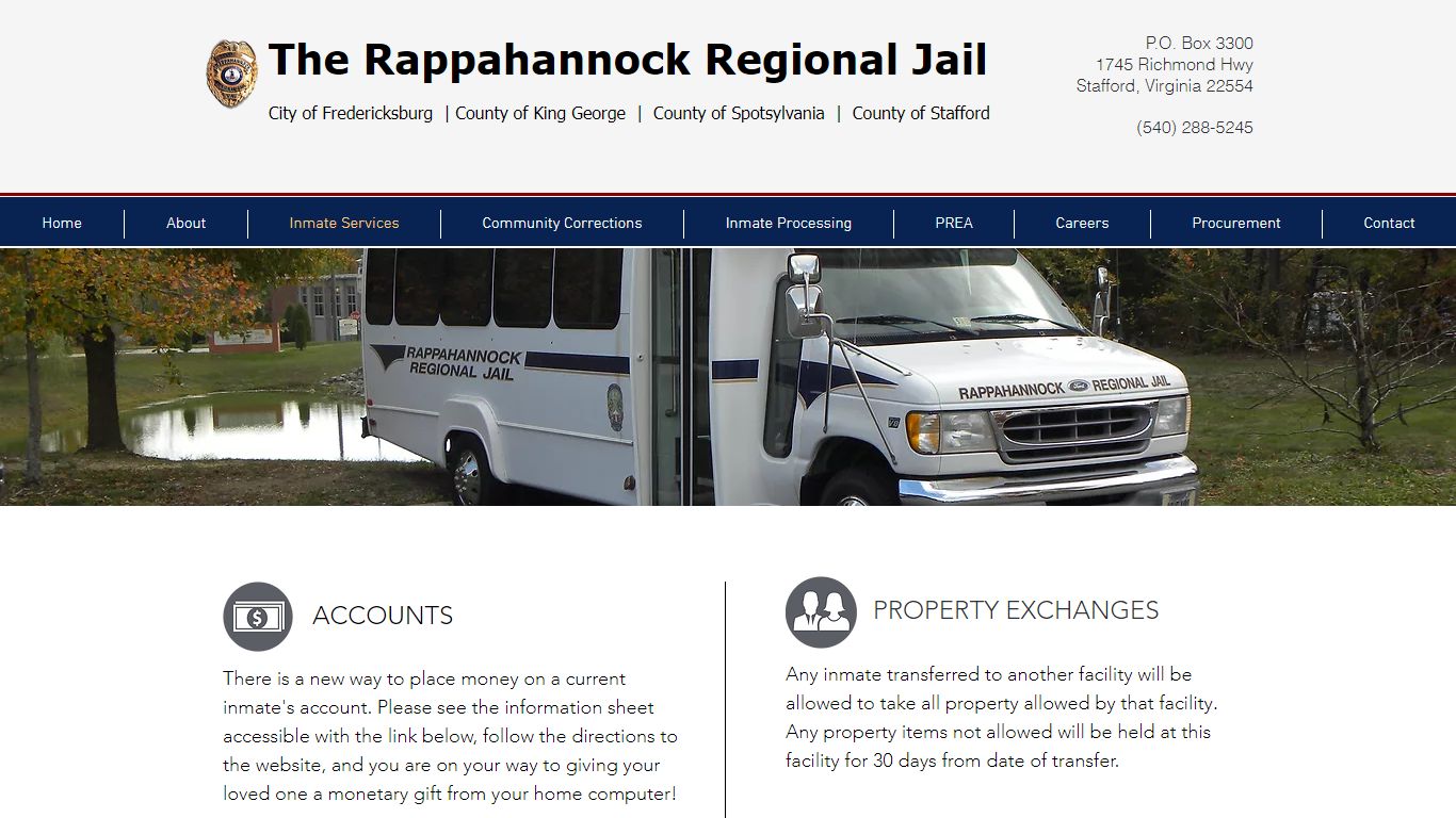 Rappahannock Regional Jail | Inmate Services